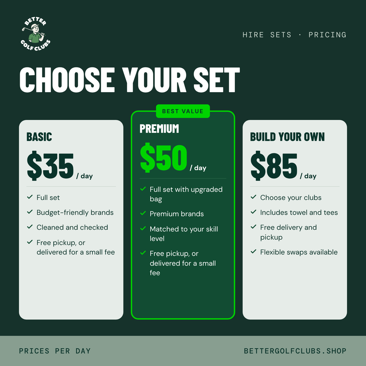 Hire a Basic Golf Set
