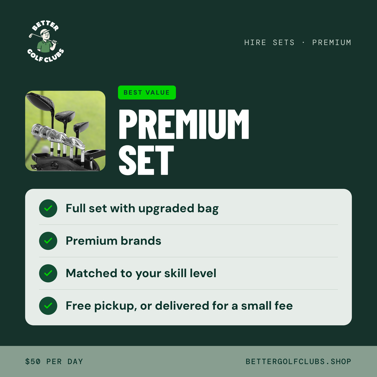 Hire a Premium Golf Set