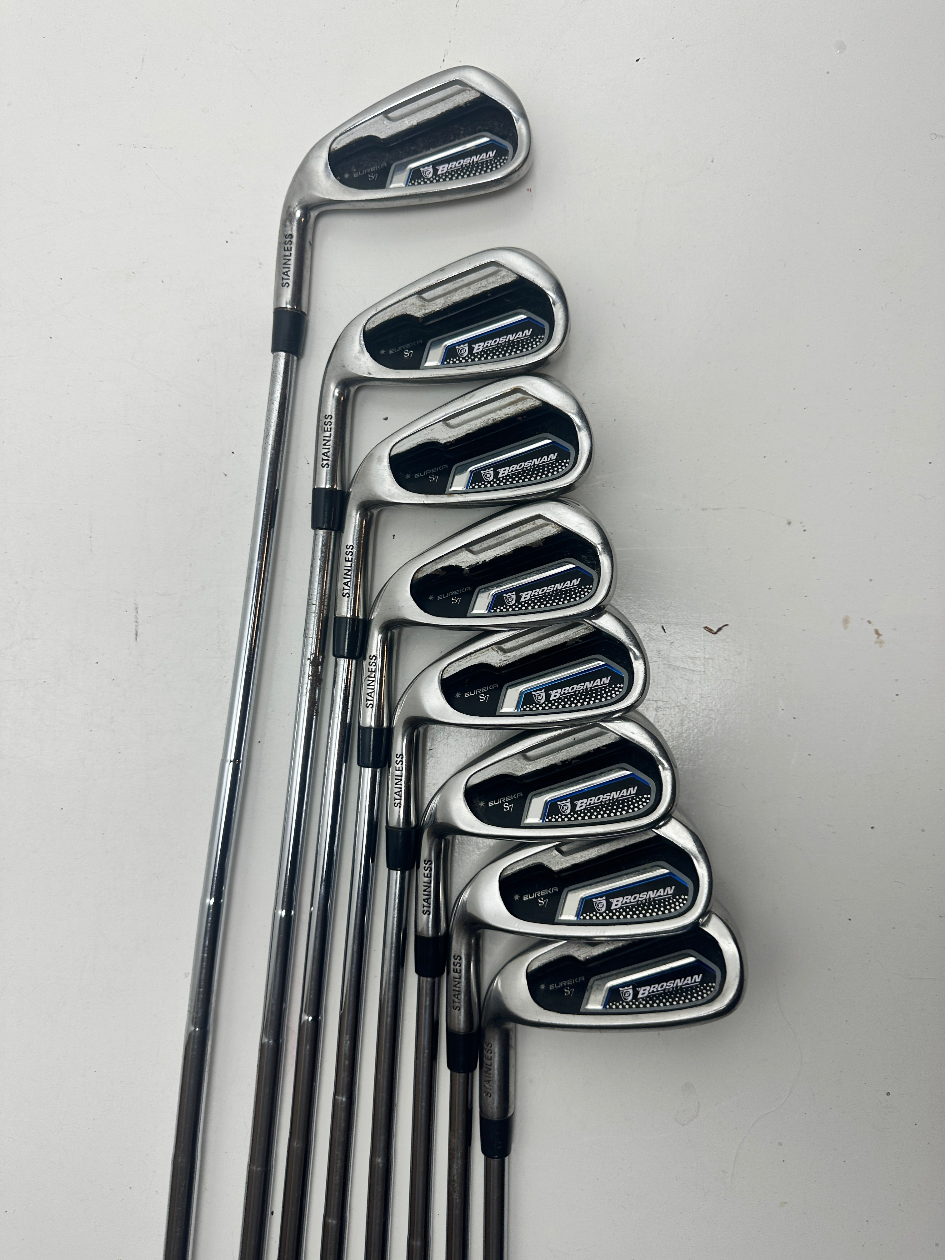 LH Brosnan Eureka S7 Irons (4-SW) / Good Condition / Regular Flex