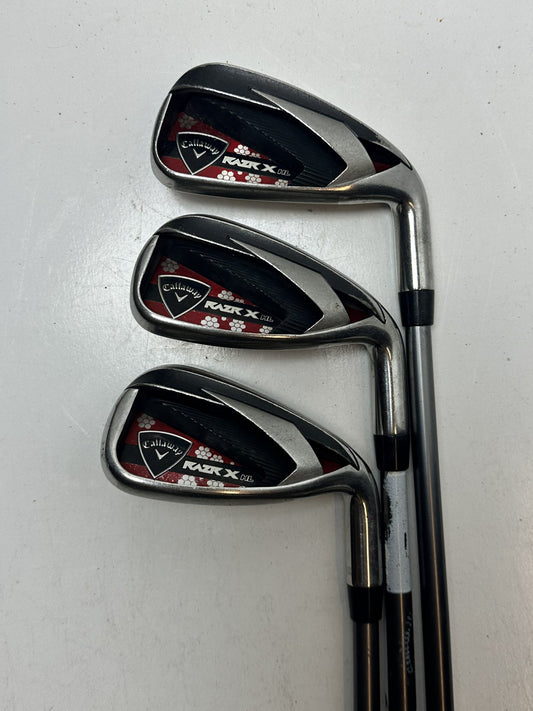 RH Callaway RAZR X HL Irons (6+8+PW) / Good Condition / Ladies Flex